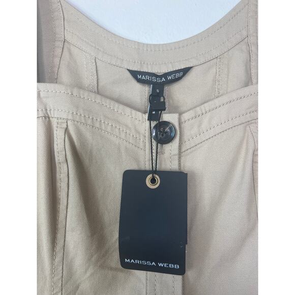 NWT Marissa Webb Brielle Canvas and Tulle Seamed Trench Vest Top Blouse - Picture 5 of 9